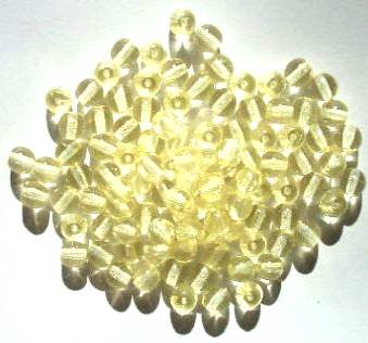 50 6mm Transparent Jonquil Round Glass Beads