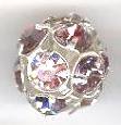1 12mm Round Silver with Light Amethyst Rhinestones