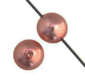 16 inch strand of 10mm Round Rust Glass Pearl Beads