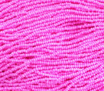 1 Hank of 11/0 Opaque Hot Pink Seed Beads
