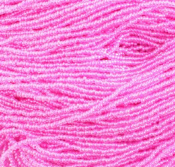 1 Hank of 11/0 Colorlined Hot Pink Seed Beads
