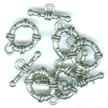 5 16mm Oval Antique Silver Toggle Clasps