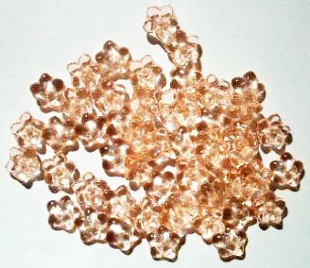 50 3x8mm Transparent Rosaline Cupped Flower Beads
