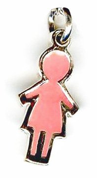 Sterling Silver 18x9mm Girl Pendant
