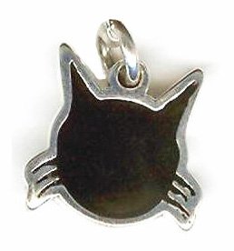 Sterling Silver 13x13mm Kitty Pendant