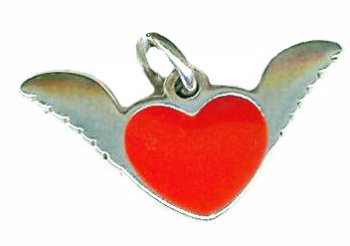 Sterling Silver 11x21mm Winged Heart Pendant