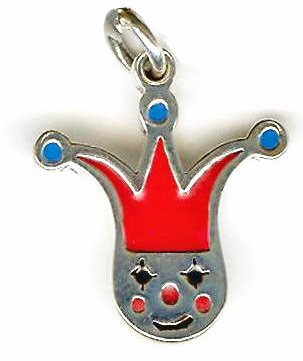 Sterling Silver 19x16mm Clown Pendant