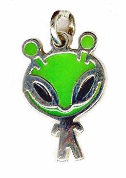 Sterling Silver 17x12mm Alien Pendant