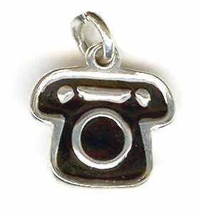Sterling Silver 13.5x13.5mm Telephone Pendant