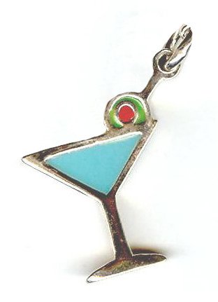 Sterling Silver 18x17mm Martini Pendant
