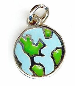 Sterling Silver 14mm Earth Pendant