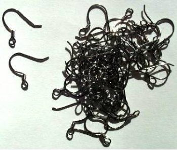 25 Pairs of Gunmetal Flat Fish Hook Earrings
