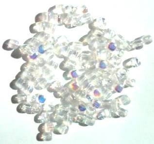 100 4mm Transparent Crystal AB Cube Beads