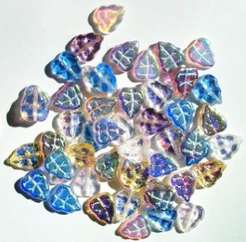 50 10x8mm Transparent AB Leaf Beads Mix Pack
