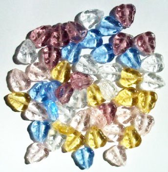 50 10x8mm Transparent Leaf Bead Mix Pack