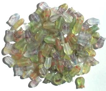 100 10x5mm Transparent Matte Marble Fish Beads