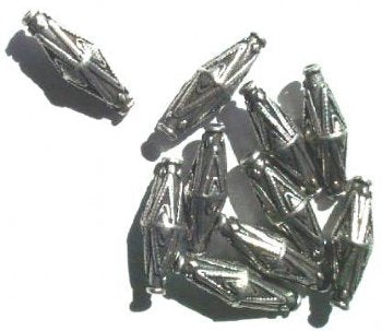 10 23x8mm Antique Silver Bali Style Bicones