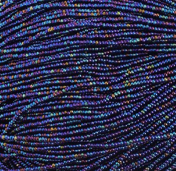 1 Hank of 11/0 Opaque Navy AB Seed Beads