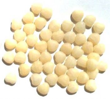 50 8mm Matte Light Topaz Marble Glass Heart Beads