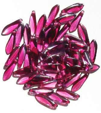 50 5x16mm Crystal, Cranberry, and Montana Dagger Beads