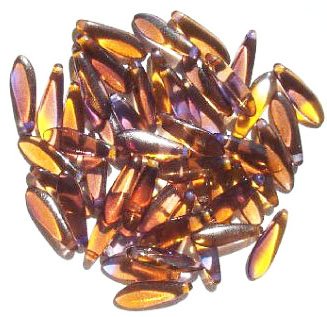 50 5x16mm Crystal, Topaz, & Purple Dagger Beads