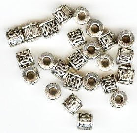 25 5x5mm Bali-like Antique Silver Tubes