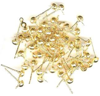 50 4mm Gold Dome Stud with Loop