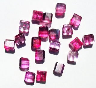 20 6mm Faceted Crystal, Cranberry, & Montana Cube Beads