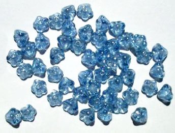 50 5mm Transparent Light Sapphire Lustre Baby Bell Flower Beads