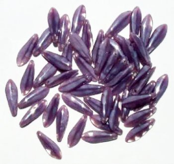 50 5x16mm Satin Purple Givre Dagger Beads