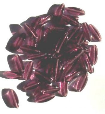 50 16x6mm Transparent Amethyst Narrow Flat Oval Beads