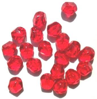 20 10mm Faceted Siam Nugget Firepolish Beads