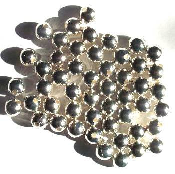 50 8mm Round Bright Silver Plated Beads