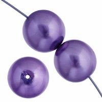 16 inch strand of 6mm Purple Round Glass Pearl Beads