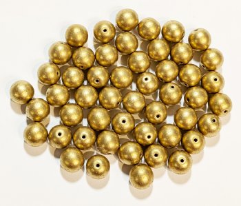 25 8mm Matte Metallic Gold Round Glass Beads