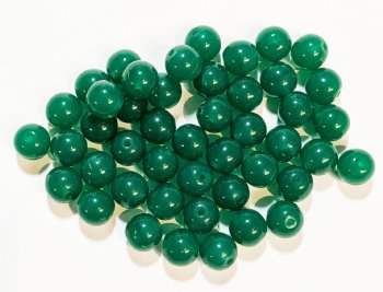 25 8mm Round Milky Dark Green Opal Glass Beads