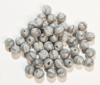25 8mm Satin Grey Round Glass Beads