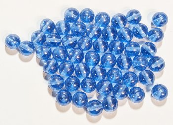 25 8mm Transparent Light Sapphire Lustre Round Glass Beads