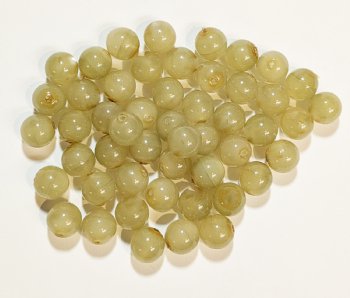 25 8mm Translucent Dyed & Coated Light Olive Round Beads
