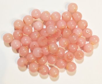 25 8mm Translucent Dyed & Coated Light Pink Round Beads