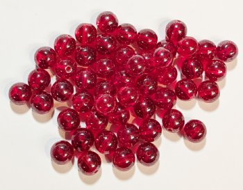 25 8mm Transparent Siam Lustre Round Glass Beads