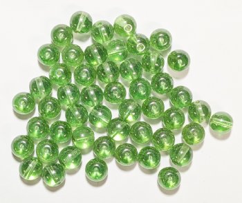25 8mm Transparent Peridot Lustre Round Glass Beads