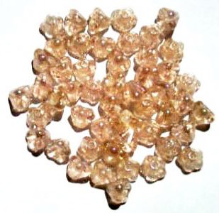 50 5mm Transparent Rose Pink Lustre Baby Bell Flower Beads