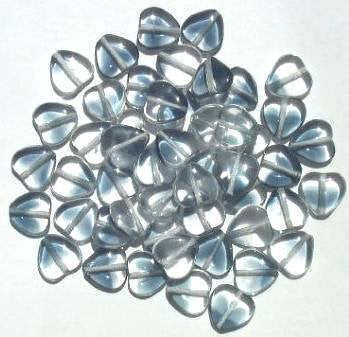 50 10mm Two Tone Crystal & Montana Glass Heart Beads