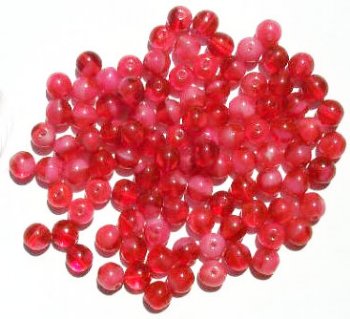 50 6mm Round Raspberry Givre Glass Beads