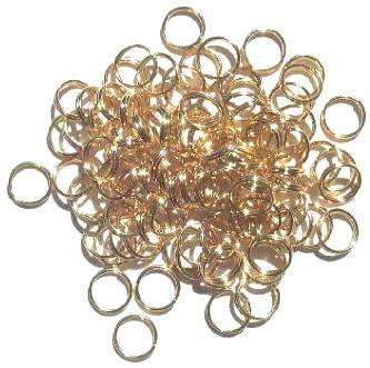 100 8mm Gold Plated Split Rings