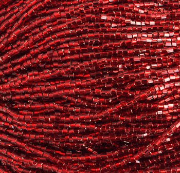 1 Hank of 10/0 Two-Cut Silver Lined Red Seed Beads