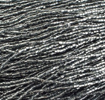1 Hank of 10/0 Two-Cut Silver Lined Grey Seed Beads