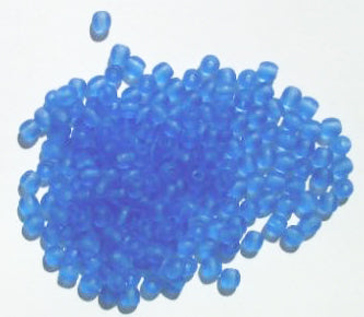 100 4mm Transparent Matte Sapphire Round Glass Beads