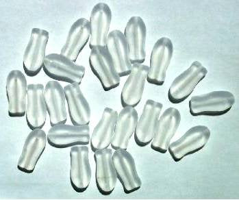 25 15mm Transparent Matte Crystal Fish Beads